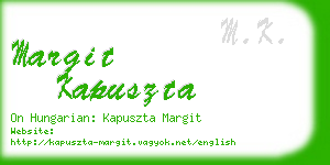 margit kapuszta business card